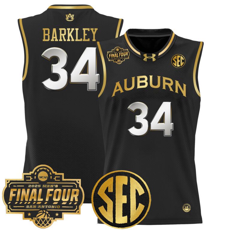 Men Auburn Tigers #34 Barkley black 2025 Final Four Patch Lightweight  NCAA Jersey